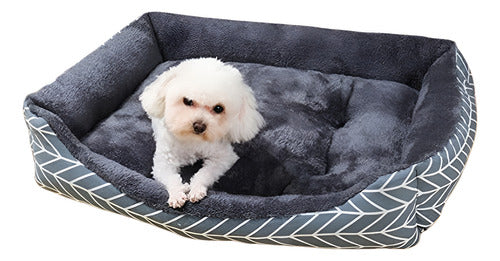 Cama Mascota Ultrasuave Gato Perro Xxl Hasta 50kg - Wuf 06 Gris Oscuro