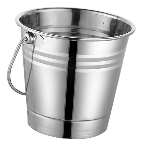 Hielera Cubetera Balde De Acero Para Botella Latas Hielo Bar Plata