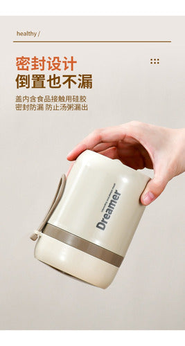 Termo Comida Acero Inoxidable 500ml Con Cuchara - Norplat Blanco