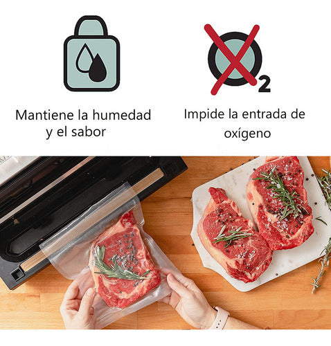 100 Bolsas Para Sellar Al Vacio 20x25 Vacío Espesado Norplat Transparente