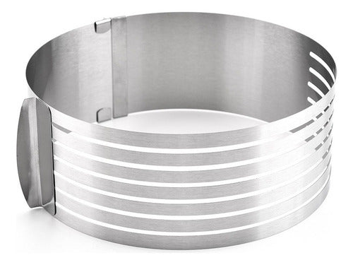 Molde Para Cortar Bizcocho Acero Inox Repostería 24 - 30 Cm Plateado