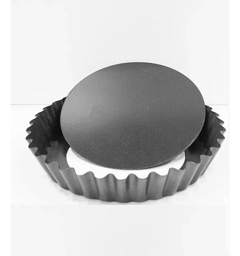 Pack 12 Moldes Tartaleta Desmontable Tarta Individual 10,5cm Gris