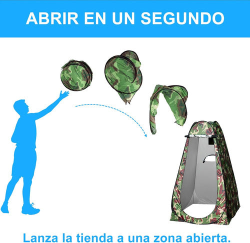 Norplat Carpa Vestidor Portatil Camping Ventana Ducha Baño Verde Camuflado