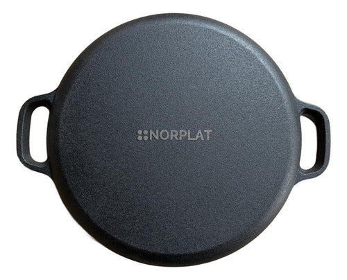 Molde Pizza 34cm Pizzera Argentina Hierro Fundido - Norplat Negro