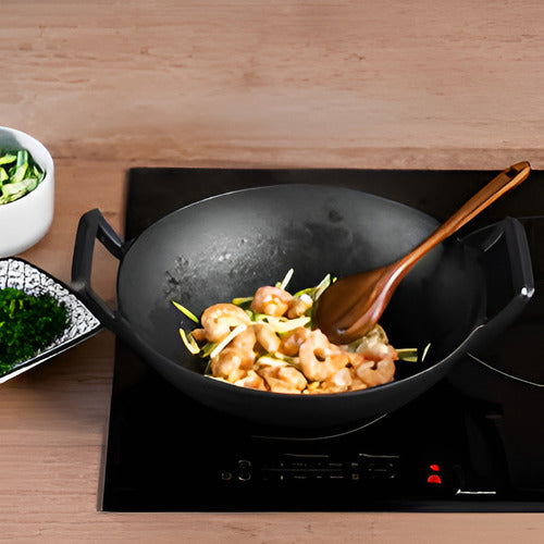 Wok Hierro Fundido 36 X 10 Cm Redondo - Norplat Negro