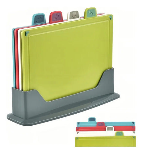 Tabla De Picar Norplat Con Pestañas Para Cocina 4 Unidades Lisa Multicolor