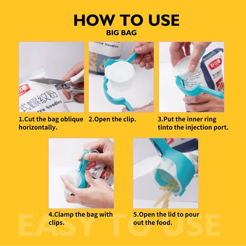 Pack 4 Clips Sella Bolsas Alimentos Con Tapas - Norplat