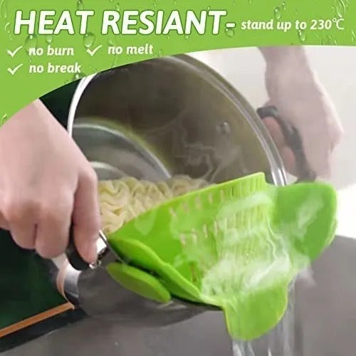 Colador De Clip Fácil Silicona Para Ollas Y Sartenes - Cukin Rojo