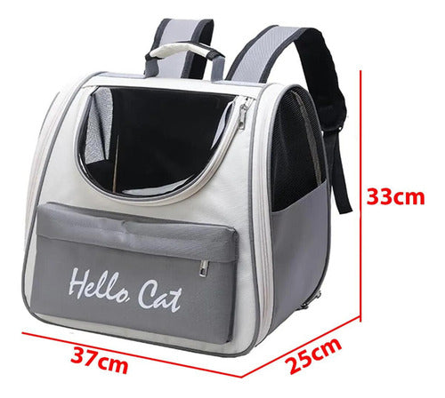 Norplat Mochila Transportador Viaje Mascota Bolso Gato Perro Gris