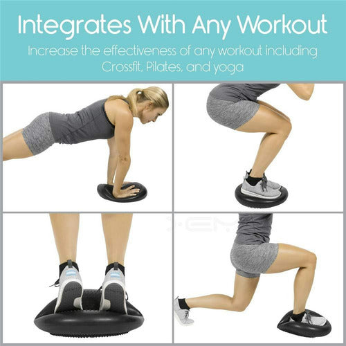 Disco De Balance Y Equilibrio Mini Bosu Erizo Yoga - Norplat Negro