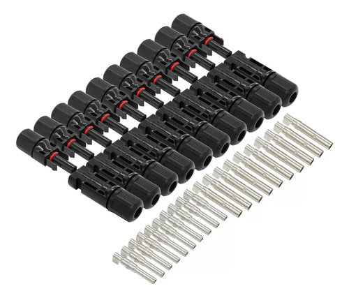 10 Pares Conector Mc4 Macho Hembra Ip67 Cat Iii/2 - Norplat Negro
