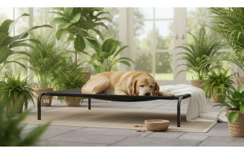 Cama Elevada Para Perros Grandes Lavable Talla Xl - Norplat Negro Elevado