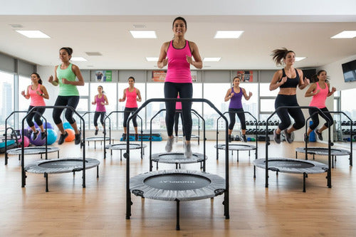 Trampolín Fitness Norplat Plegable 100cm 1m Cama Elastica Plateado