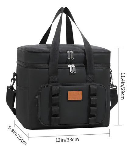 Bolso Cooler 24 Litros Termico Multi Compartimientos Norplat Negro