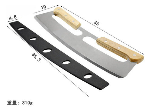 Cortador Pizza Profesional Doble Mango 35 Cm Premium Norplat Plateado