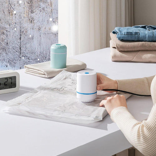 8 Bolsas Al Vacio Para Ropa Viaje Y Bomba Eléctrica Norplat Transparente