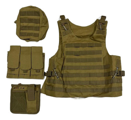 Chalecos Tacticos Norplat Chaleco Tactico Ajustable Molle Marrón L