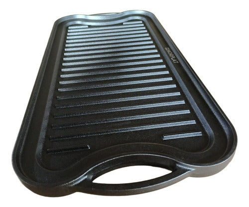 Plancha Hierro Fundido Churrasquera 2 En 1 50x25cm - Norplat Negro