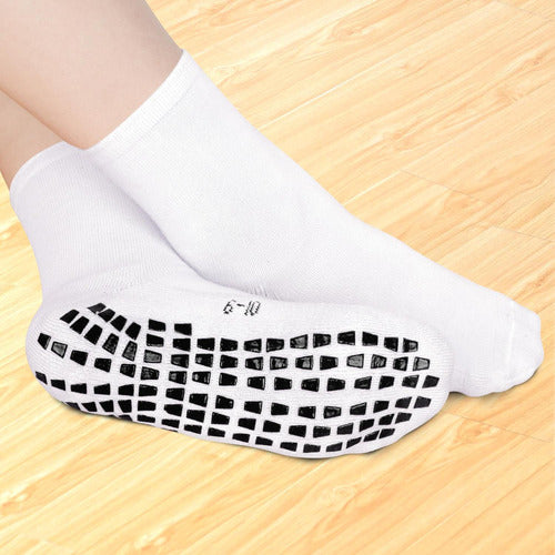 Calcetines Antideslizantes Futbol Medias Deportivas Norplat Blanco