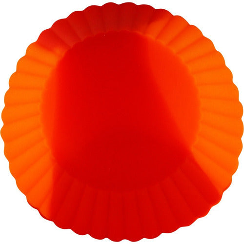 Set X 12 Moldes De Silicona P/ Muffin O Cupcake Ø7cm - Cukin Rojo-naranja