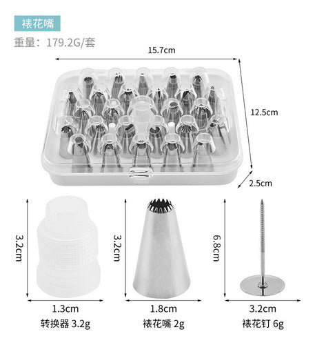 Set 26 Boquillas + Adaptador Manga Pastelera Repostería 26