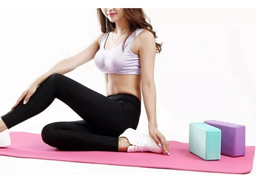 Fitness Yoga Ladrillo Goma Eva Bloque Pilates Deporte 180g Violeta