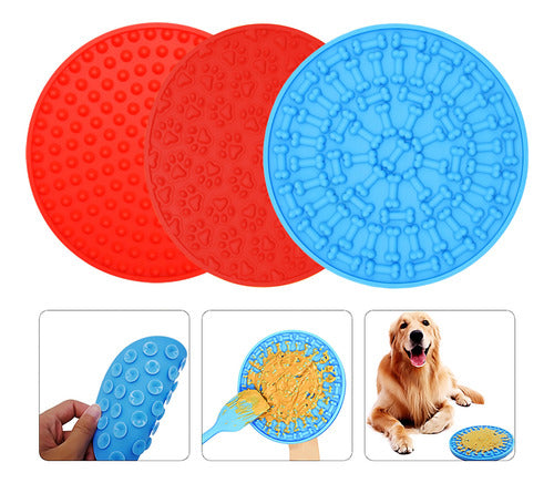 Licking Mat De Huesos Comedero Lento Reduce Ansiedad - Wuf Rojo