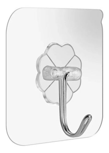 Pack 10 Unidades Gancho Para Pared / Metálico Con Adhesivo Agua