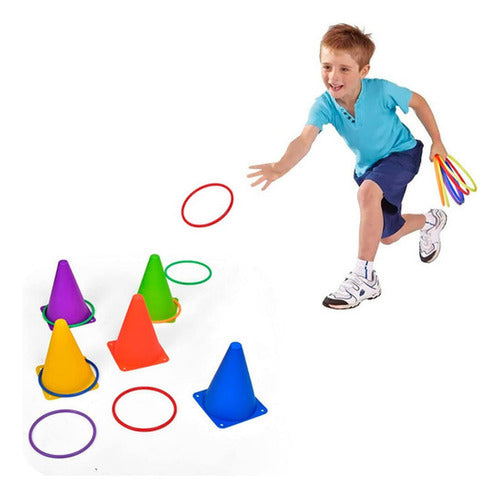 Kit Entrenamiento Norplat Con Cono Y Aros Agilidad Crossfit Multicolor