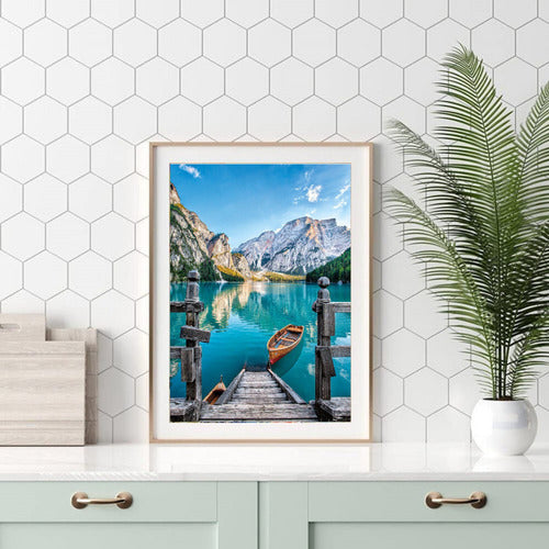 Bordado Pintura Diamante - 40x30cm Diseños Varios - Norplat 23 - El Barco En El Lago