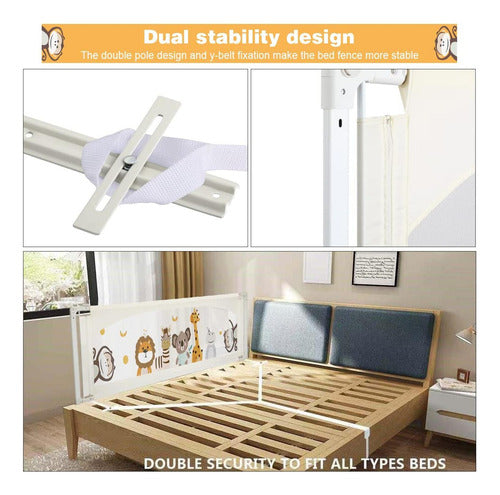 Baranda Cama Seguridad Bebe Plegable Ajustable 200cm Norplat Beige Zoológico