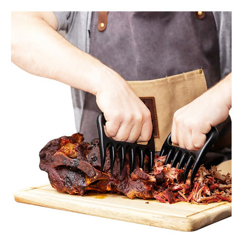 2 Garras Oso Carne Desmenuzar Desmechar Parrilla - Norplat Negro