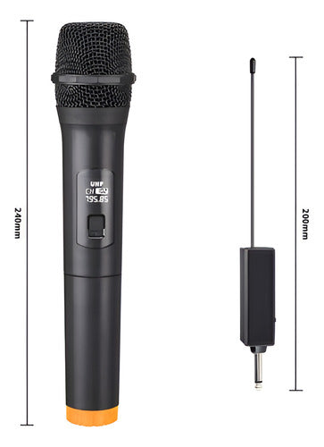 Microfono Inalambrico 10 Metros De Alcance Karaoke - Norplat Negro