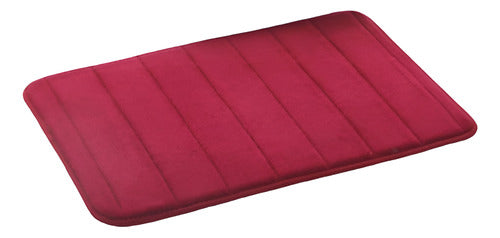 Alfombra Baño Engomado Antideslizante 60x40cm Suave Norplat - Burdeo - Lisa
