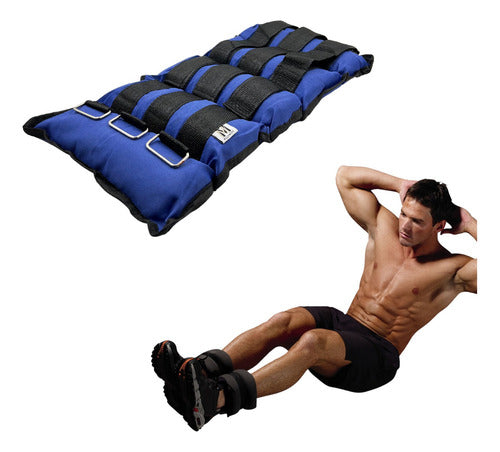 Set 2 Pesas Tobilleras Muñequeras 5 Kg C/u (10kg) - Norplat Azul