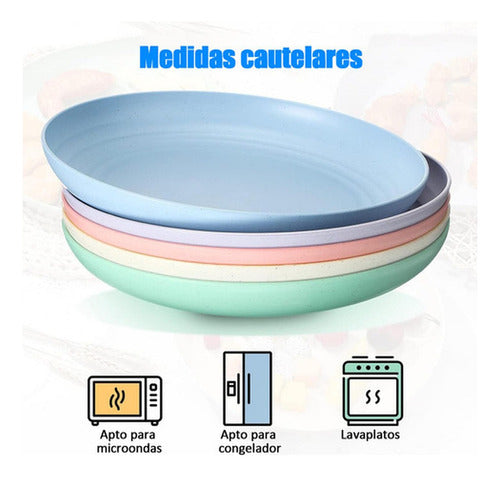 15 Platos Plásticos Reutilizable Colores 22cm - Norplat Multicolor Lisa