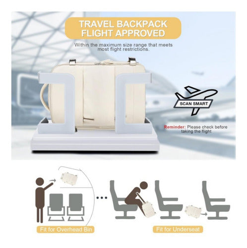 Mochila Notebook Viaje Ligera Vuelo Cabina Mano - Norplat Gris Liso