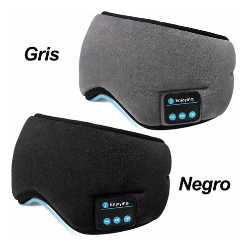 Antifaz Audífonos Bluetooth Inalámbricos Para Dormir Estéreo Negro Liso
