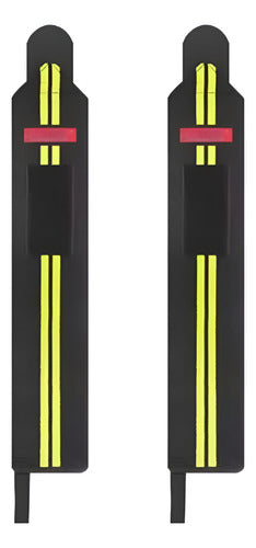 Par Muñequeras Crossfit Fitness Gym Elasticada Norplat Negro+amarillo