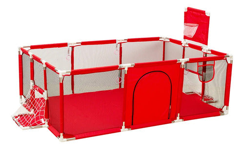 Corral Para Bebe Con Aro De Basket 180cm Seguridad - Norplat Rojo