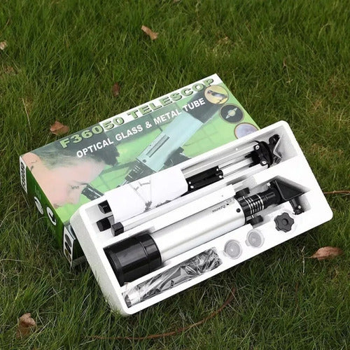 Telescopio Niños Astronómico Monocular 60x Zoom F36050 Plateado Y Negro