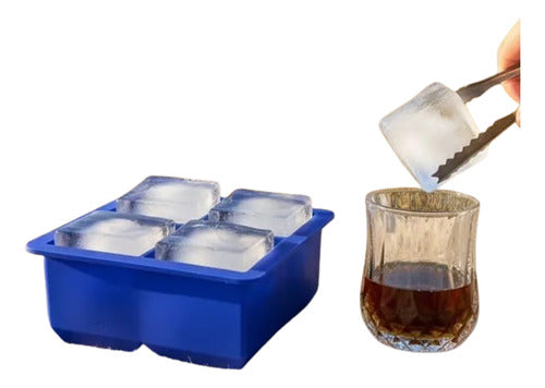 Molde De Silicona Para Cubos De Hielo 5cm - Cukin Azul Eléctrico
