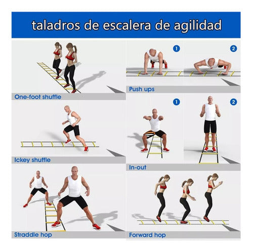 Escalera Coordinacion Deportiva Kit De Entrenamiento Norplat Amarillo