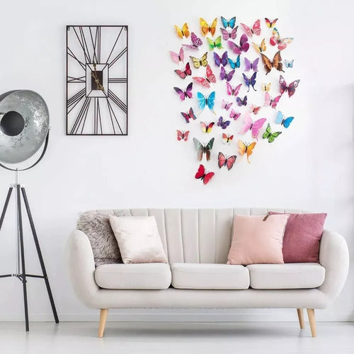 96pcs Mariposas Decorativas Pegatina 3d Calcomanía Etiqueta Agua