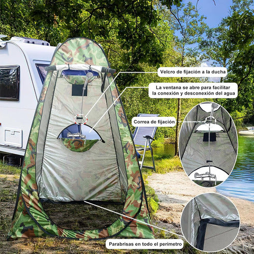Norplat Carpa Vestidor Portatil Camping Ventana Ducha Baño Verde Camuflado