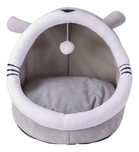 Casa Cama Plush Iglú Nido Mascota Perro Gatos - Wuf Gris 03