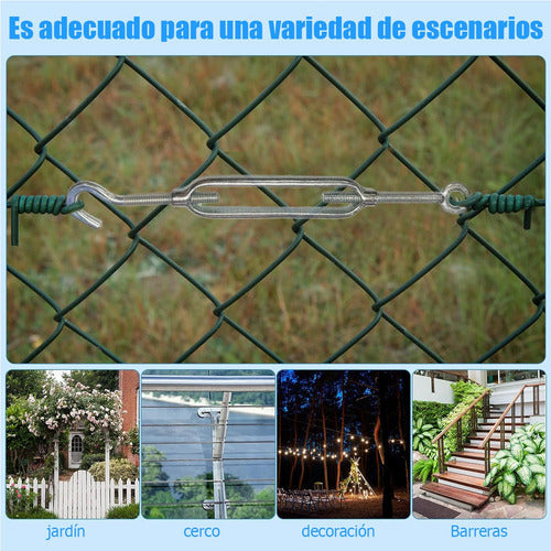 20 Tensor Ojo Gancho Galvanizado M6 Hasta 50kg - Norplat