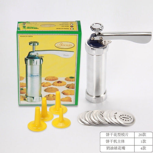 Maquina Para Hacer Galletas O Rellenar Churros Biscuit Maker Plateado