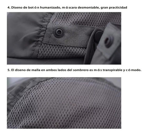 Sombrero Para El Sol Con Proteccion Uv Para Cuello Y Cara Gris Oscuro M