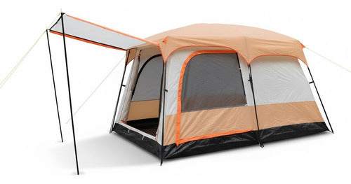 Tienda Familiar 8 A 12 Personas Impermeable Carpa Camping Naranja